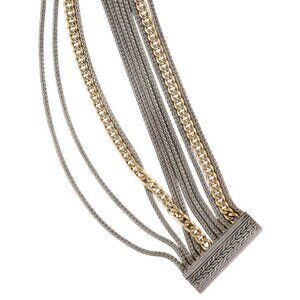JOHN HARDY 18K YELLOW GOLD-STERLING SILVER X ADWOA ABOAH LAYERED CHAIN BRACELET